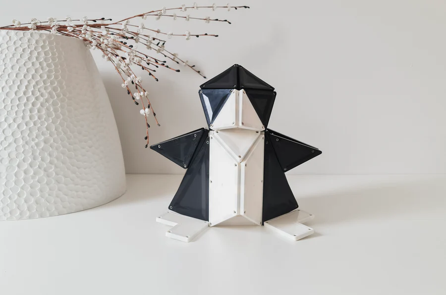 Set magnetic Magblox - 92 piese magnetice de constructie Monocrom AlbNegru [3]