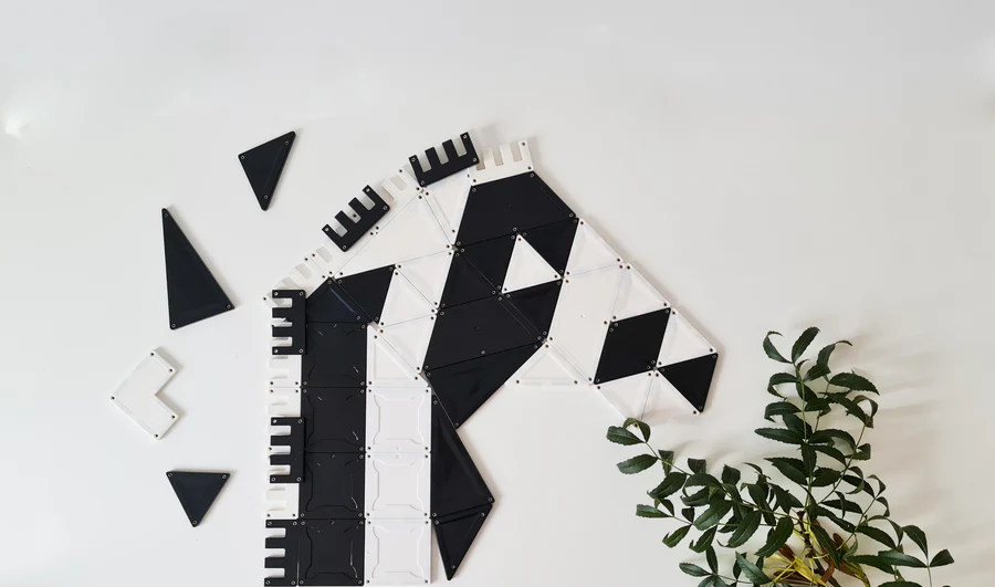 Set magnetic Magblox - 92 piese magnetice de constructie Monocrom AlbNegru [4]