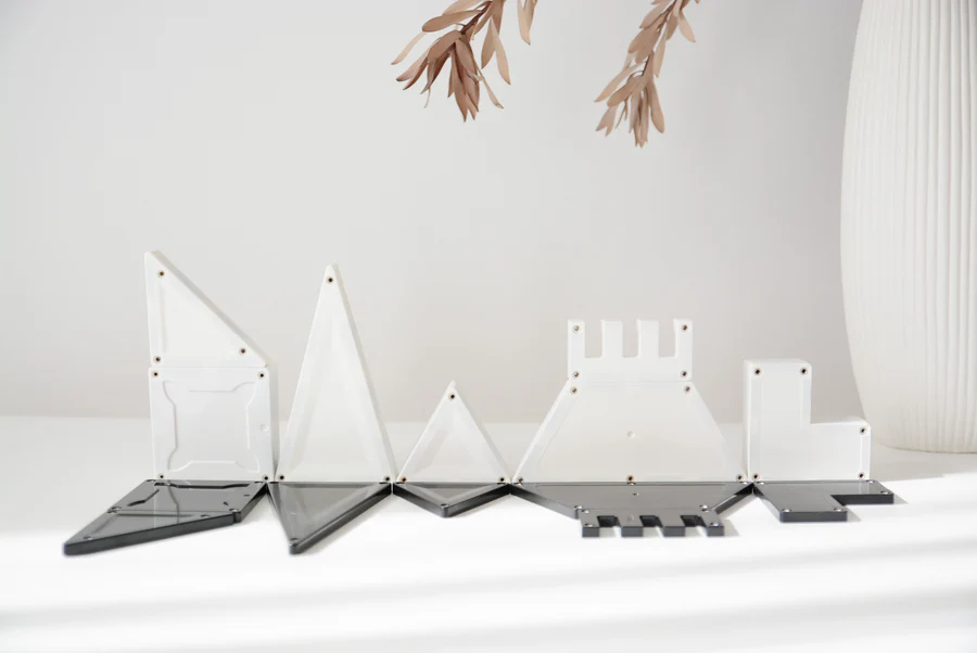 Set magnetic Magblox - 92 piese magnetice de constructie Monocrom AlbNegru [5]