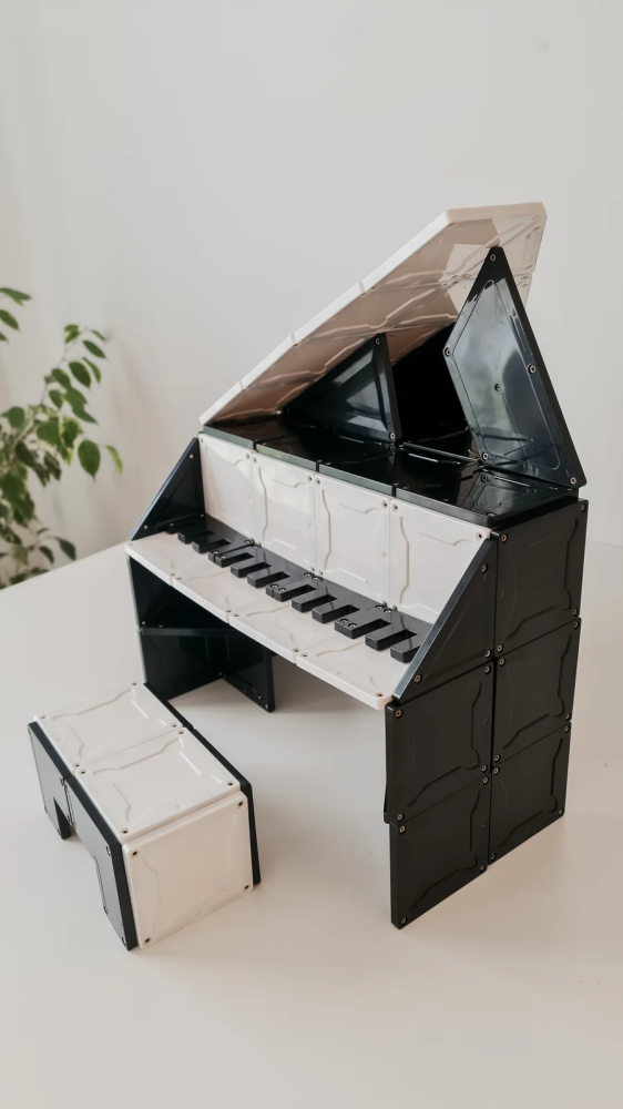 Set magnetic Magblox - 92 piese magnetice de constructie Monocrom AlbNegru [2]