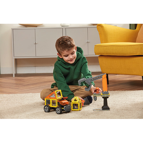 Set magnetic Magformers, Uimitorul set de construit pe santier, Clicstoys, 2-3 ani + [4]