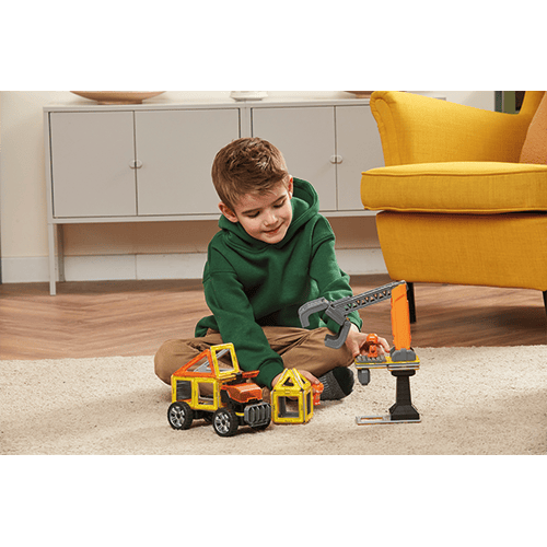 Set magnetic Magformers, Uimitorul set de construit pe santier, Clicstoys, 2-3 ani + [4]