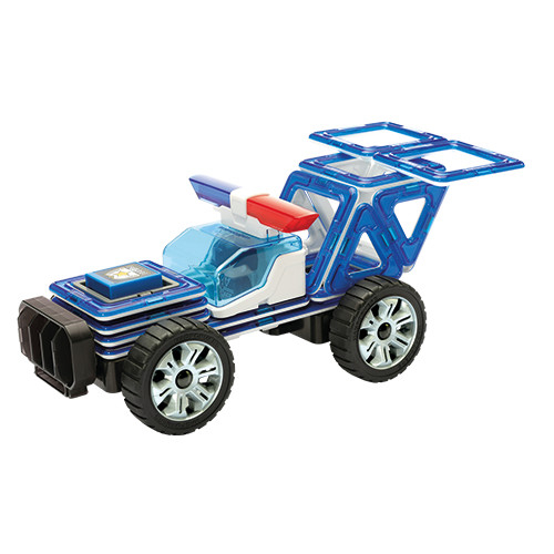Set magnetic Magformers, Uimitorul set de politie, Clicstoys, 2-3 ani + [4]