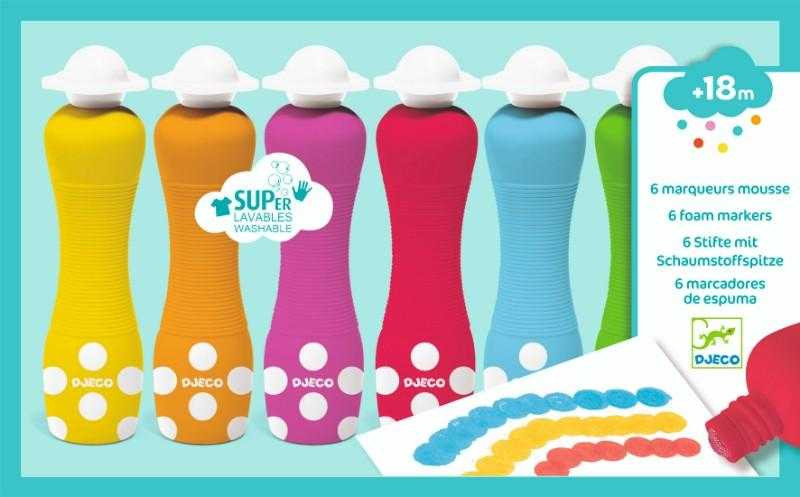 Set Markere rotunde pentru bebe Djeco, 1-2 ani + [2]