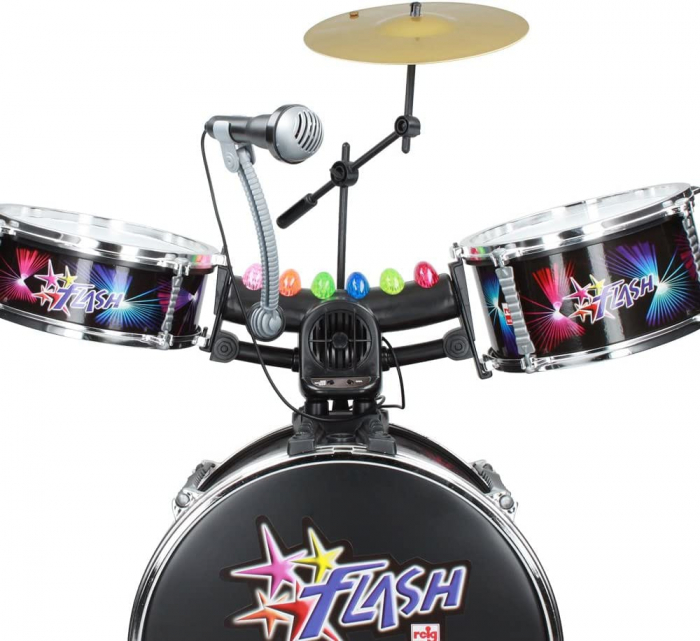 Set muzical tobe (baterie) flash, lumini si microfon, Reig Musicales, 4-5 ani + [6]