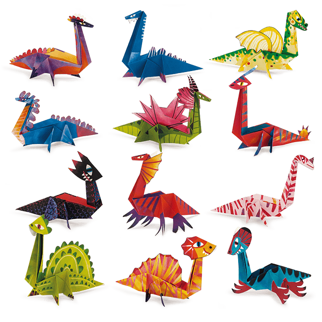 Set Origami începători - Dinozauri, Ludattica, 6-7 ani + [2]