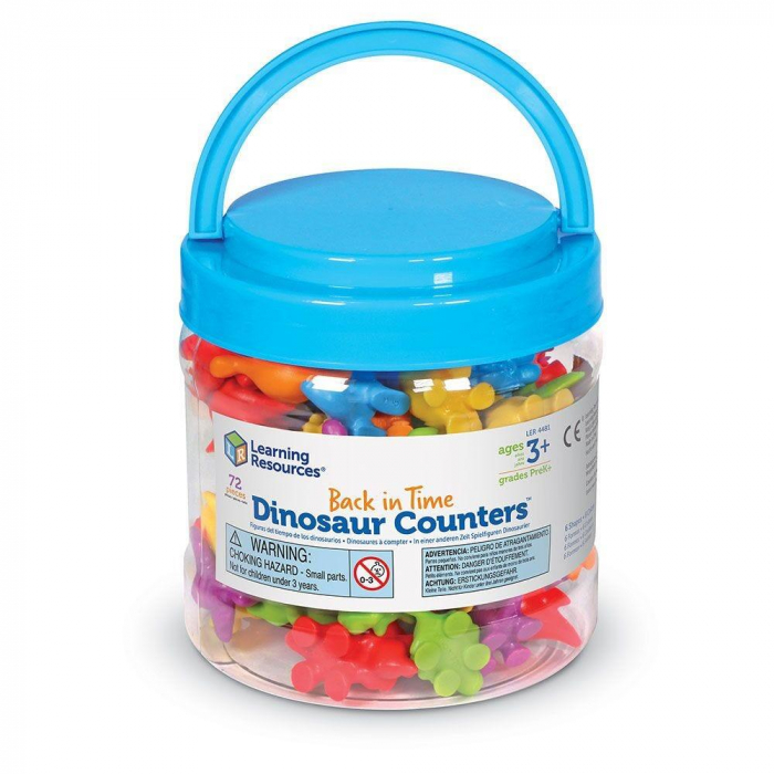 Set pentru sortat si numarat - Dinozauri jucausi (72 piese), Learning Resources, 4-5 ani + [3]