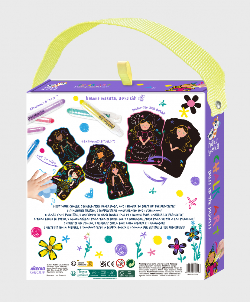 Set portabil de desen cu creta, Haku Yoka ,   Imbraca Printesa [2]