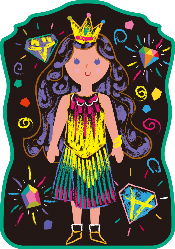 Set portabil de desen cu creta, Haku Yoka ,   Imbraca Printesa [9]