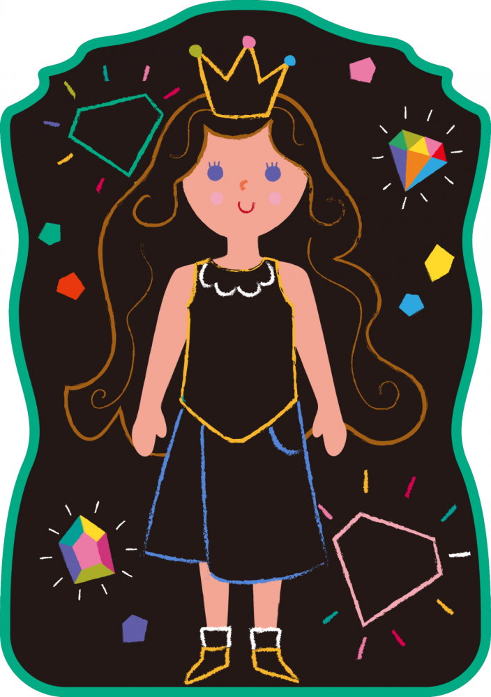 Set portabil de desen cu creta, Haku Yoka ,   Imbraca Printesa [4]