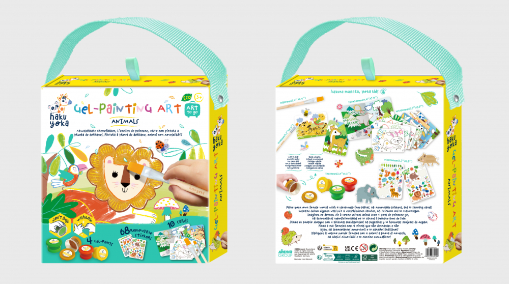 Set portabil de pictura cu gel Haku Yoka - Animale [3]