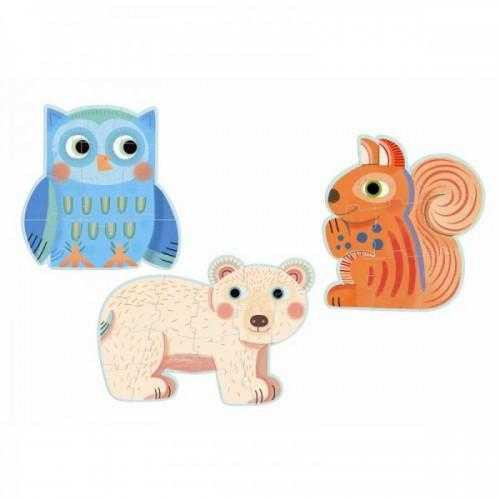 Set Puzzle-uri evolutive Djeco animale, 1-2 ani + [3]