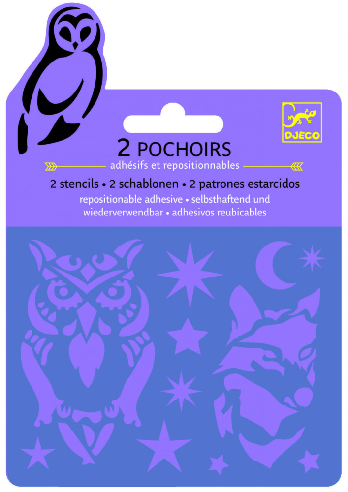 Set sabloane Djeco, Noapte, 4-5 ani + [2]