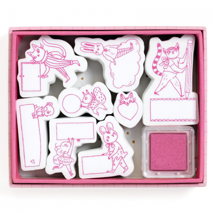 Set stampile mesaje animale Djeco, 4-5 ani + [2]