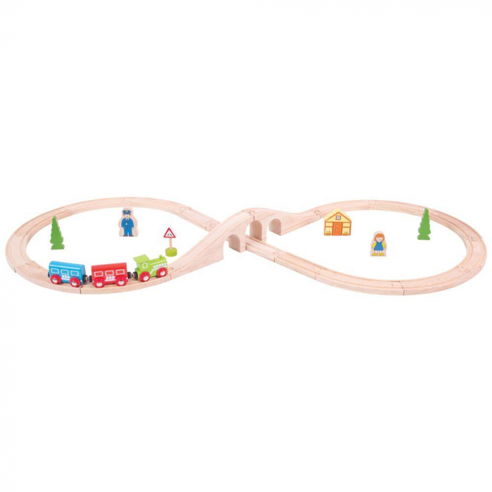 Set tren cu cale ferata circulara, BIGJIGS Toys, 2-3 ani + [2]