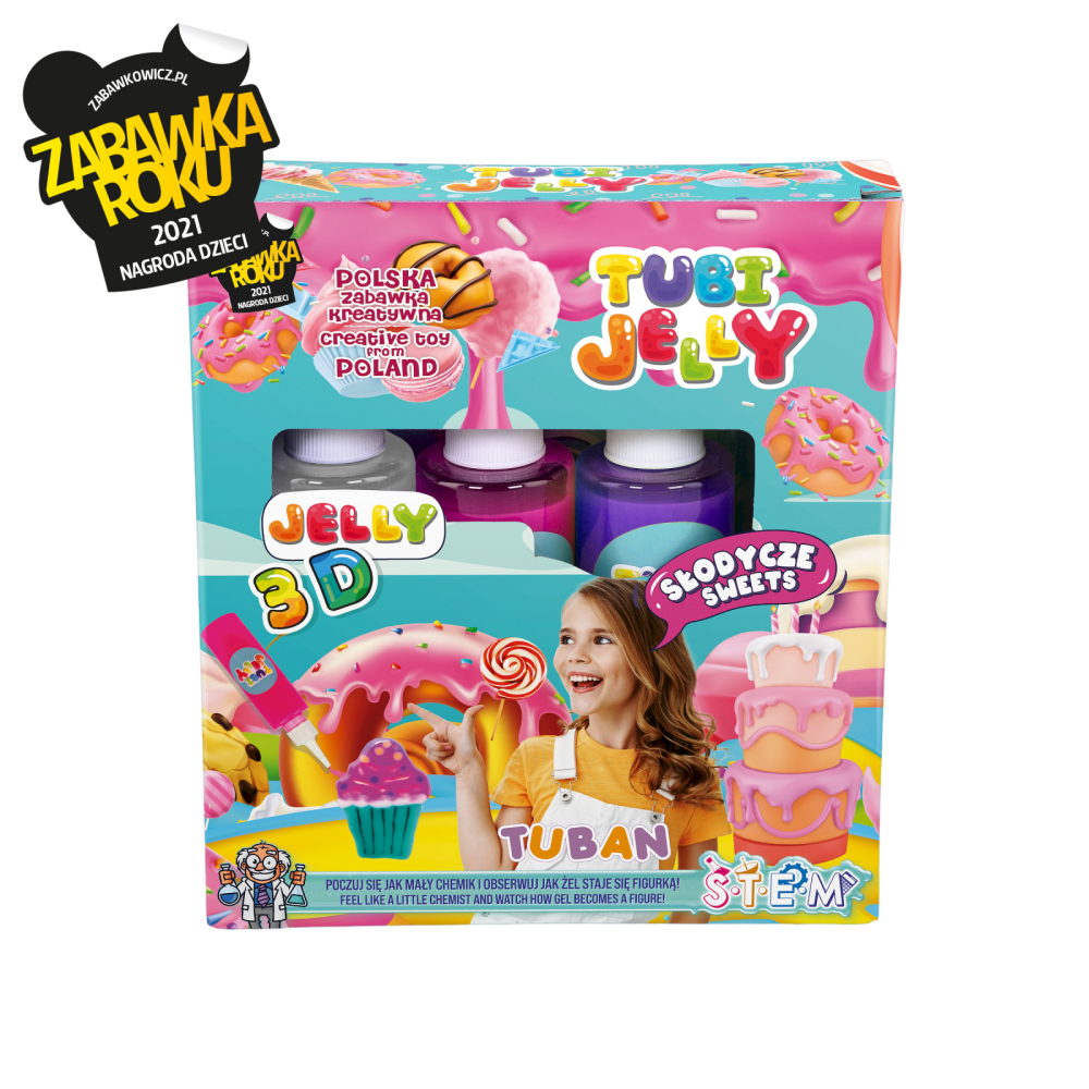 SET TUBI JELLY (gel modelator) cu 3 culori, DULCIURI [5]