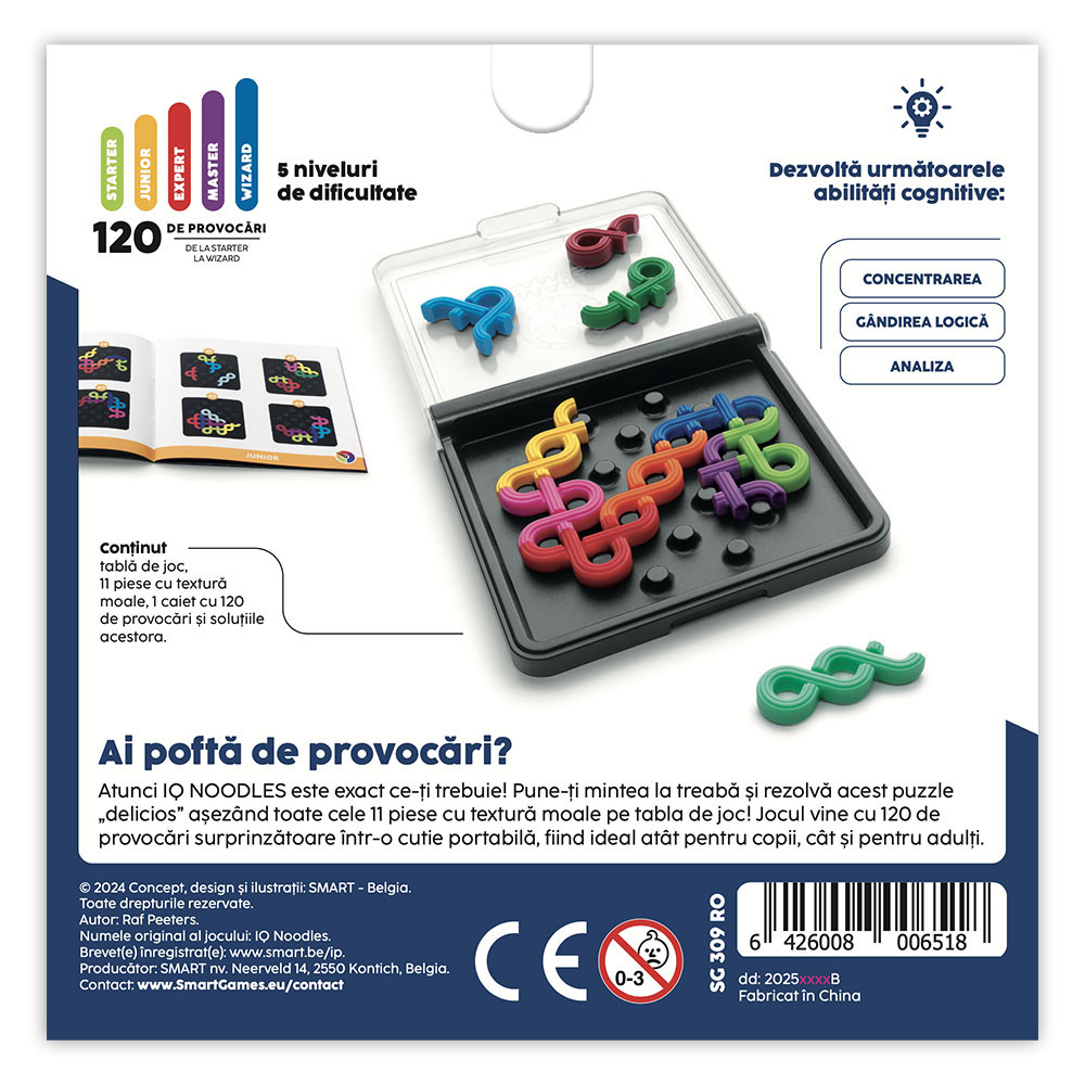 Smart Games - IQ Noodles, joc de logica cu 120 de provocari, 7+ ani [2]