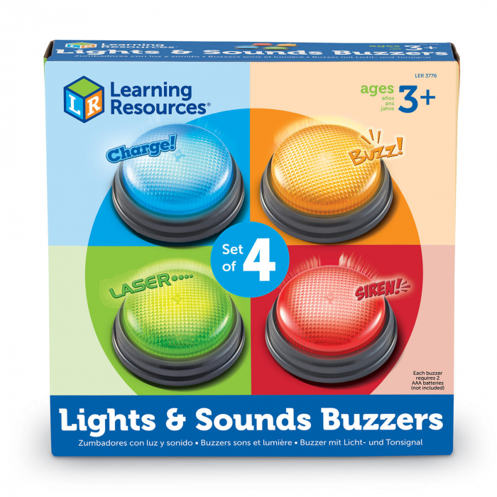 Sonerii cu lumini si sunete pentru raspuns - set 4 buc, Learning Resources, 2-3 ani + [6]