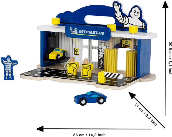 Statie reparatii masini cu spalatorie din lemn Michelin, Klein, 2-3 ani + [4]