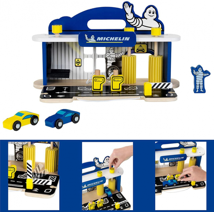 Statie reparatii masini cu spalatorie din lemn Michelin, Klein, 2-3 ani + [6]