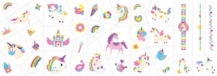 Stickere pentru unghii si tatuaje - Unicorni, + 3 ani [3]