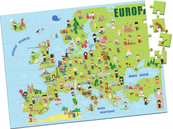 Harta Europei: Puzzle, DPH, 5-7 ani + [2]
