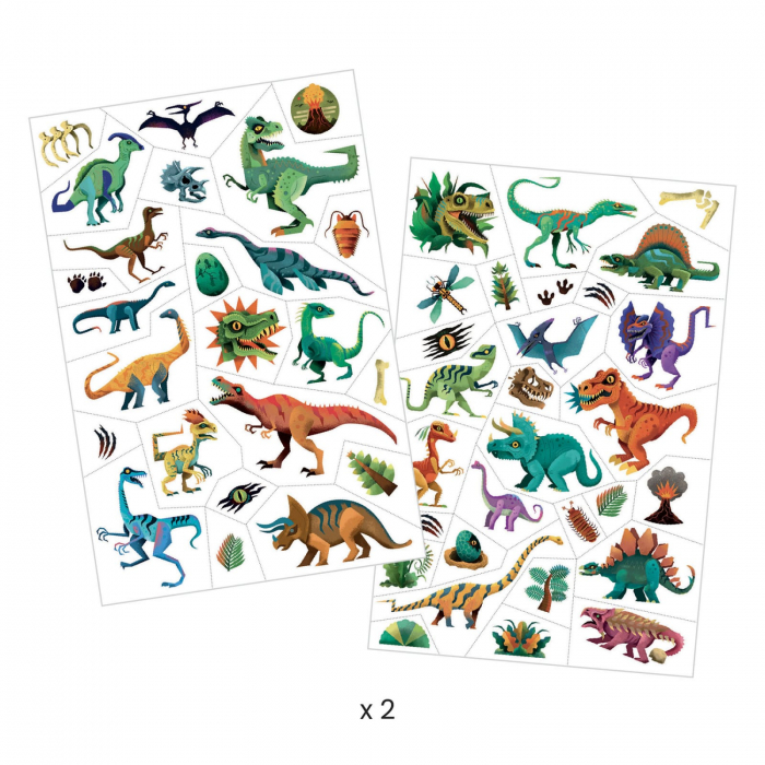 Tatuaje metalice Djeco, Dinozauri, 2-3 ani + [2]