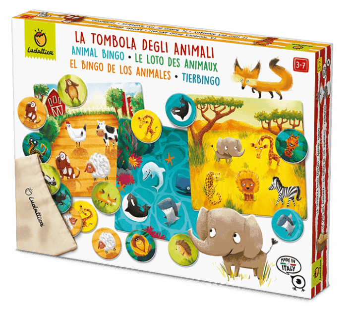Joc de Familie 2 în 1 Tombola Animalelor: Bingo & Memo, 3 - 7 ani, Ludattica [2]