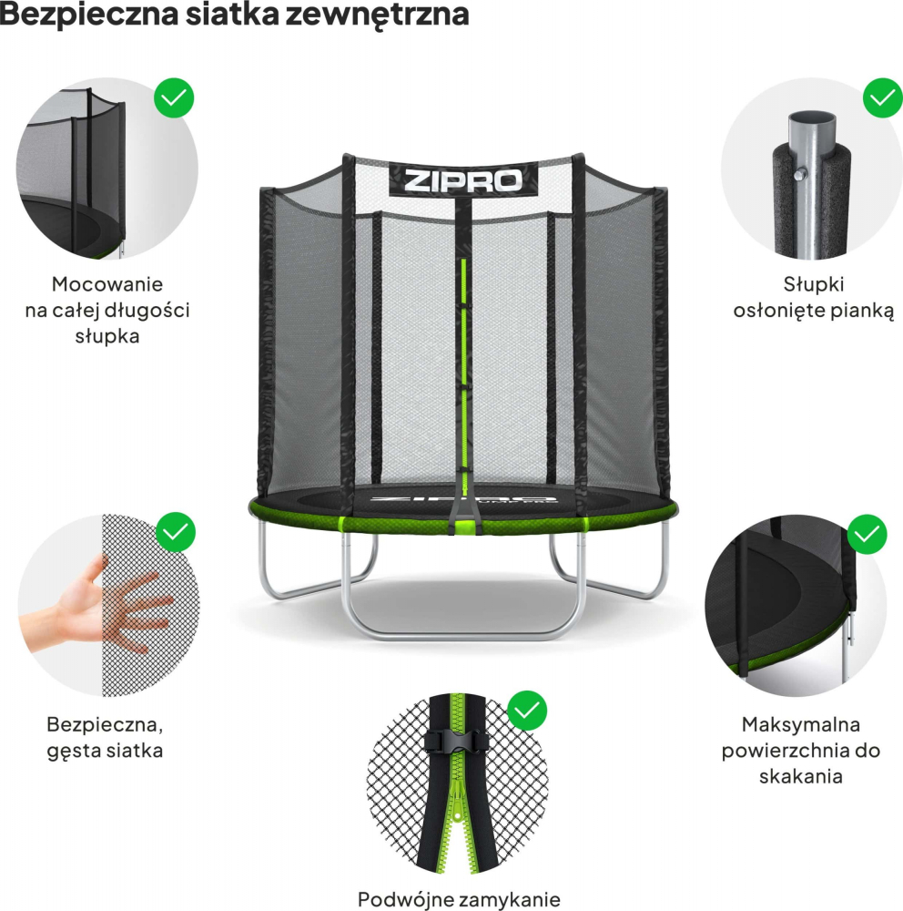 Trambulina copii 183 cm de exterior ZIPRO Jump Pro cu plasa de protectie externa [6]