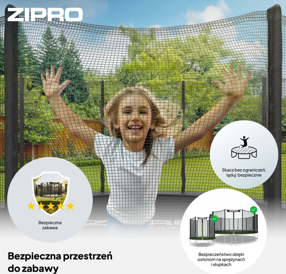 Trambulina copii 183 cm de exterior ZIPRO Jump Pro cu plasa de protectie externa [5]