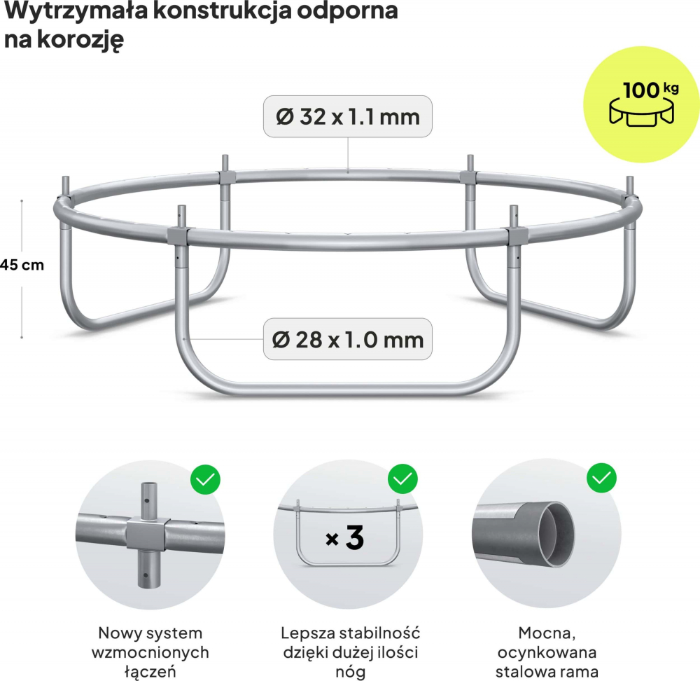 Trambulina copii 183 cm de exterior ZIPRO Jump Pro cu plasa de protectie externa [3]