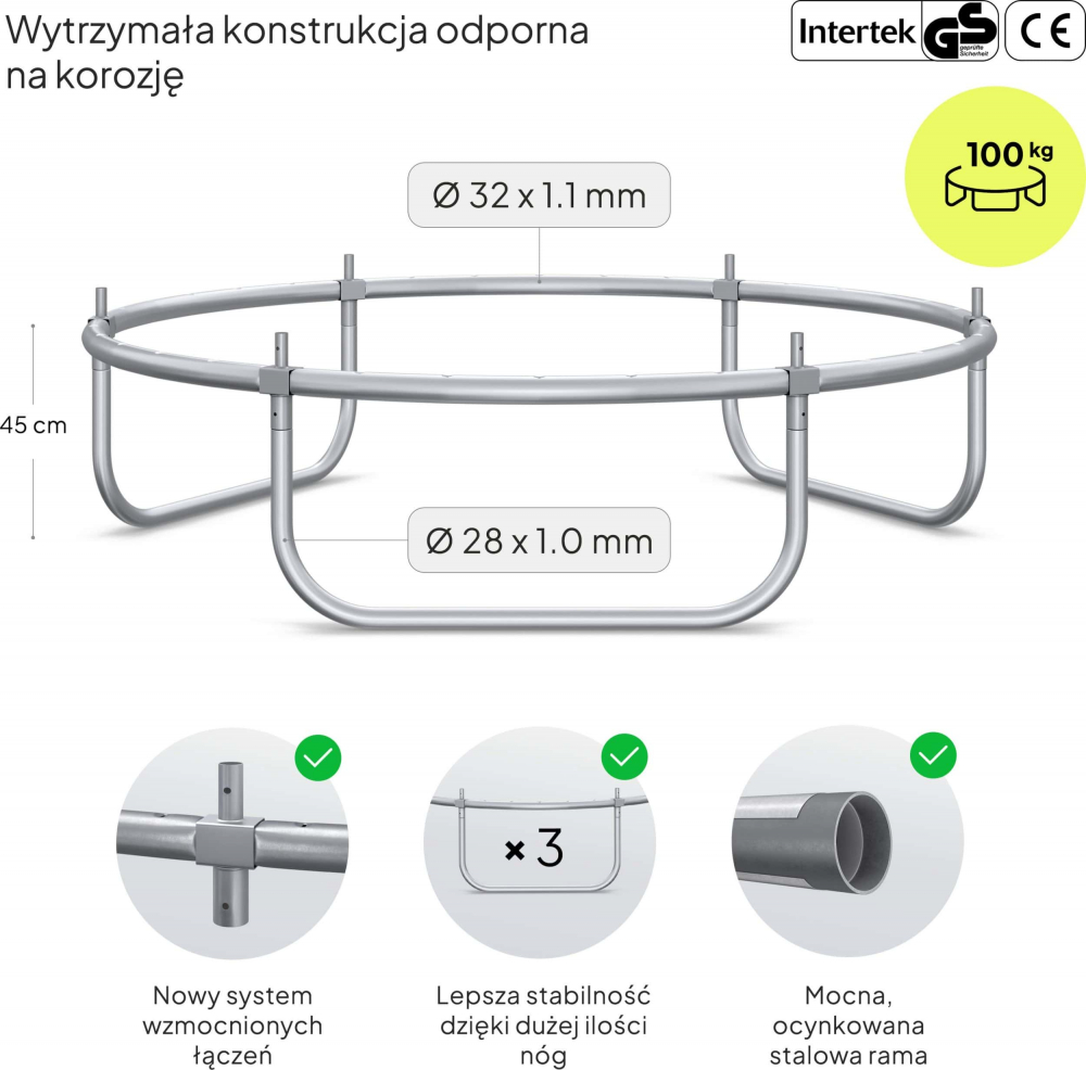 Trambulina copii 183 cm de exterior ZIPRO Jump Pro, cu plasa de protectie interna [3]