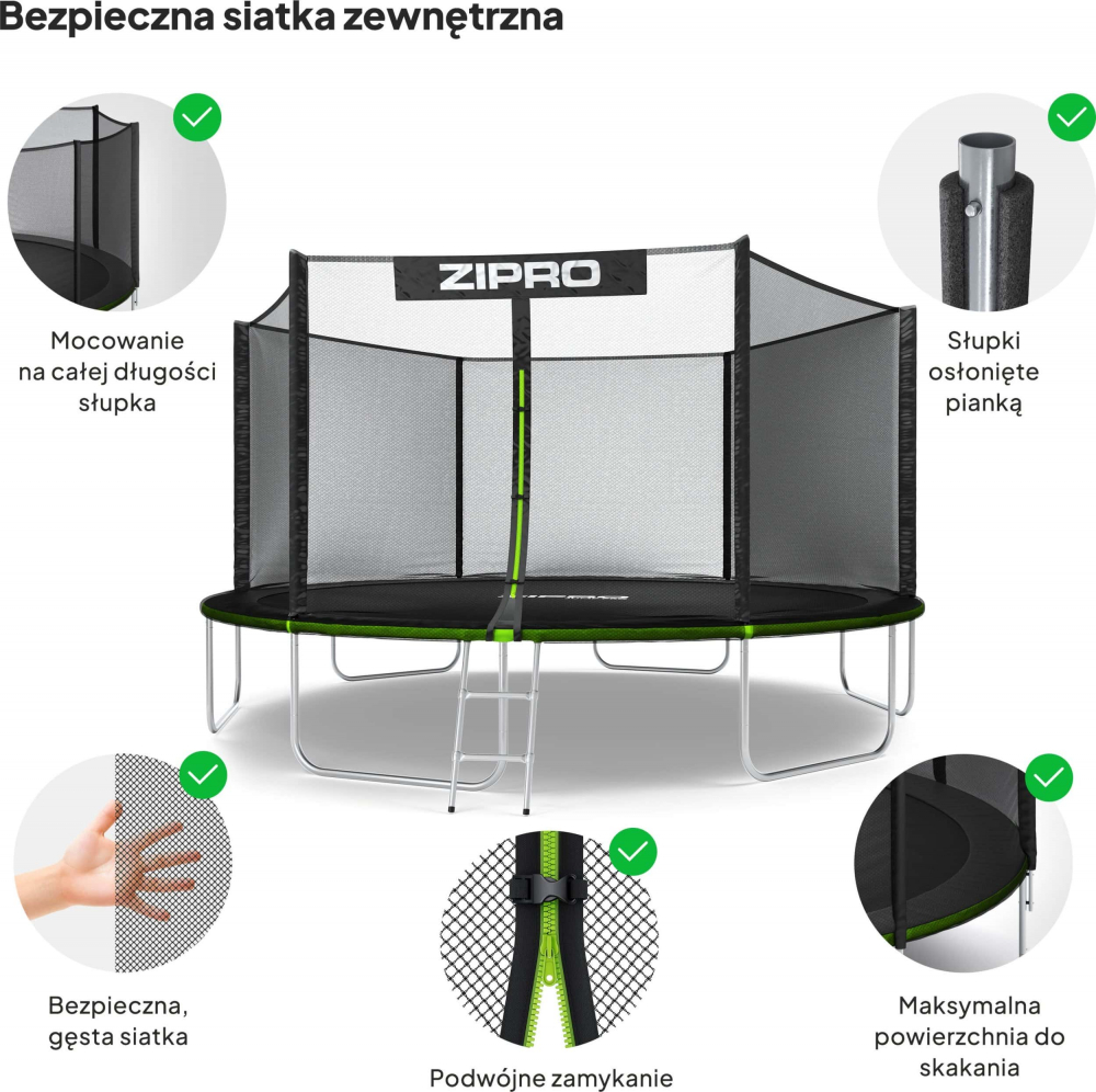 Trambulina copii 435 cm de exterior ZIPRO Jump Pro cu plasa de protectie externa [6]