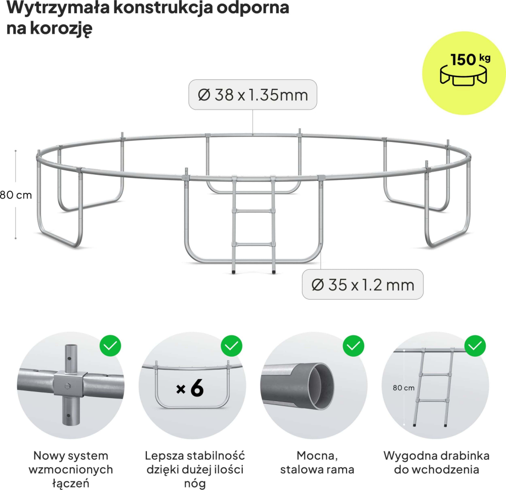 Trambulina copii 435 cm de exterior ZIPRO Jump Pro cu plasa de protectie externa [3]