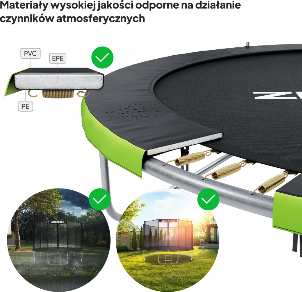 Trambulina copii 435 cm de exterior ZIPRO Jump Pro cu plasa de protectie externa [9]