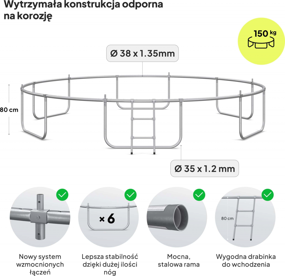 Trambulina copii 435 cm de exterior ZIPRO Jump Pro, cu plasa de protectie interna [3]