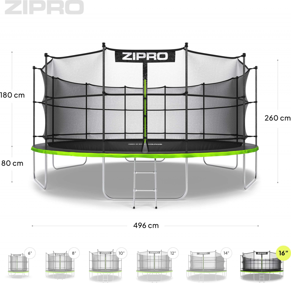 Trambulina copii 496 cm de exterior ZIPRO Jump Pro, cu plasa de protectie interna [10]