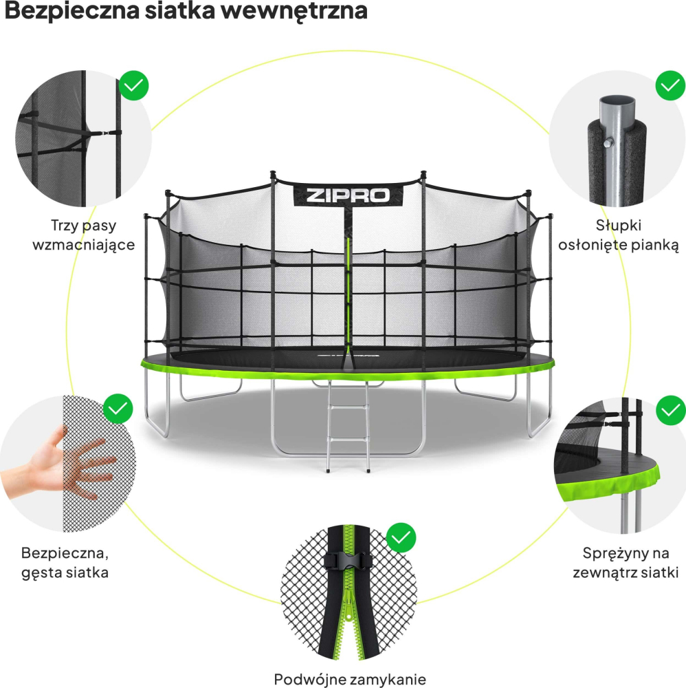 Trambulina copii 496 cm de exterior ZIPRO Jump Pro, cu plasa de protectie interna [6]