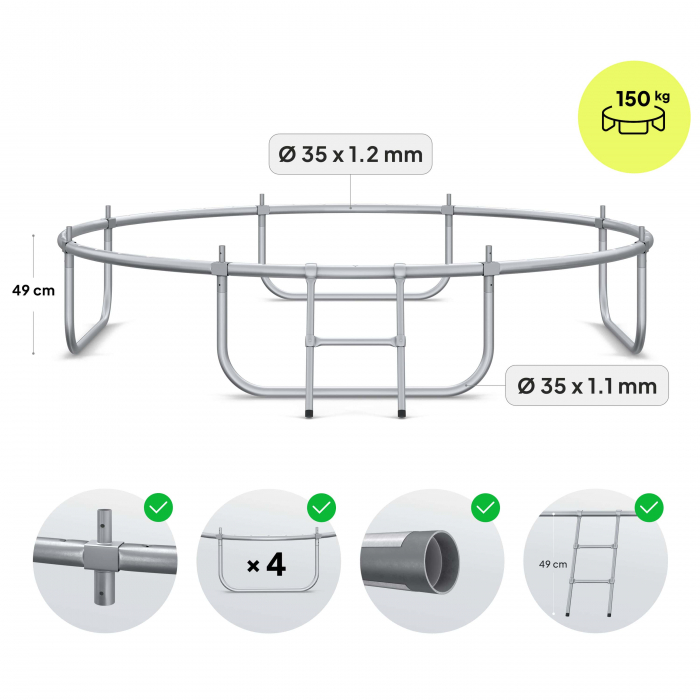 Trambulina copii 252 cm de exterior ZIPRO Jump Pro cu plasa de protectie externa [3]