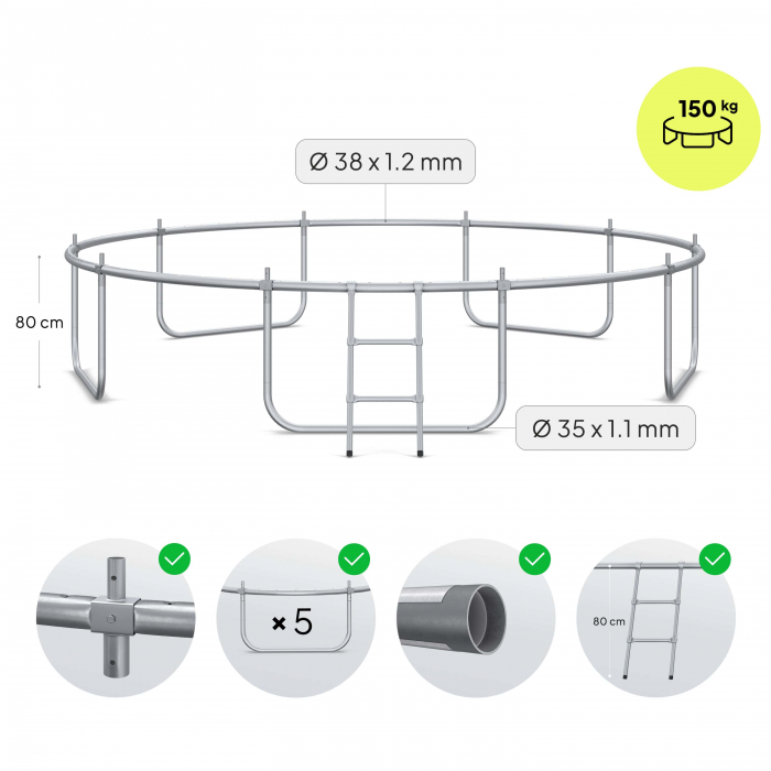Trambulina copii 374 cm de exterior ZIPRO Jump Pro cu plasa de protectie externa [3]