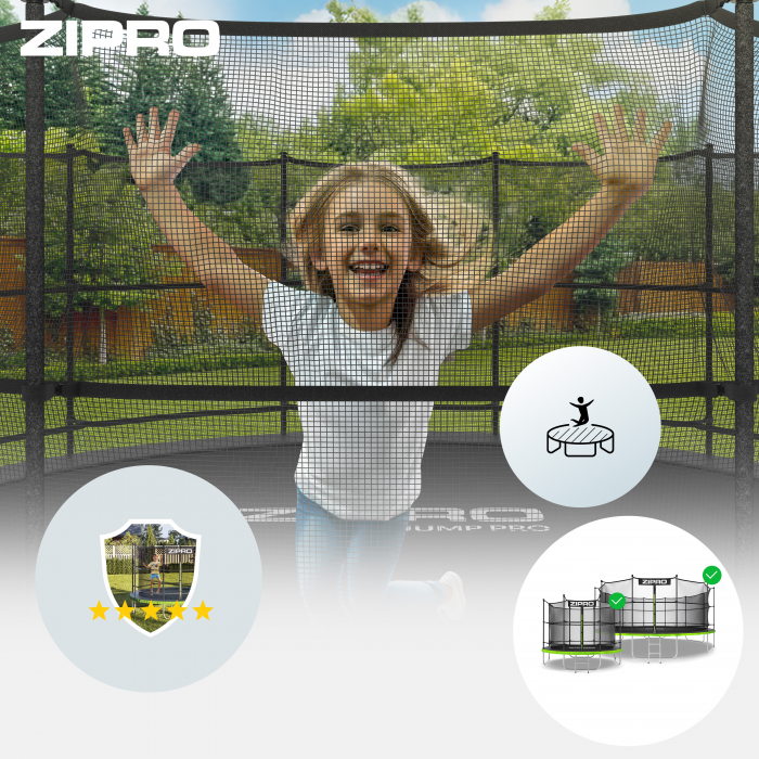 Trambulina copii 252 cm de exterior ZIPRO Jump Pro, cu plasa de protectie interna [5]