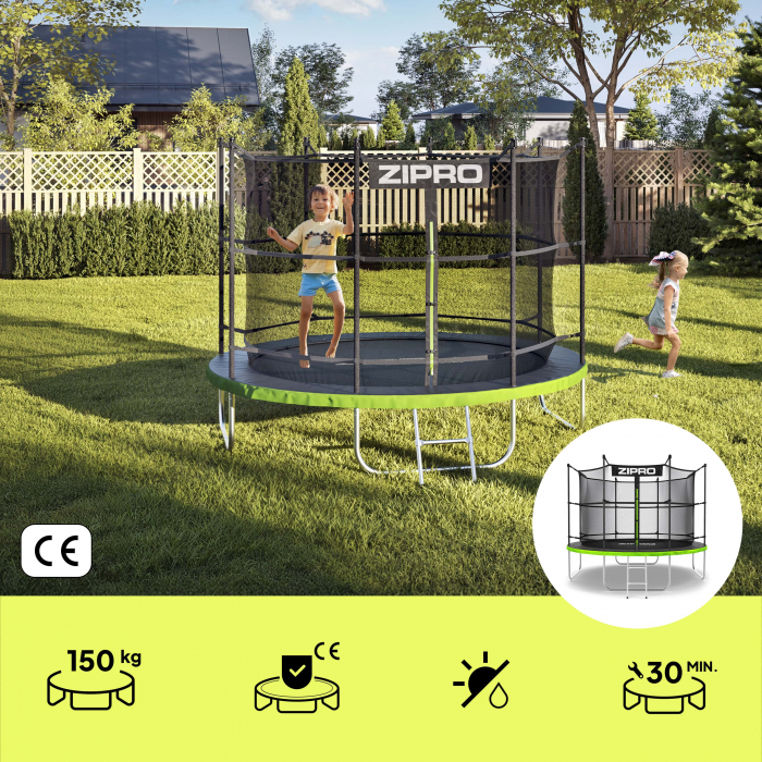 Trambulina copii 312 cm de exterior ZIPRO Jump Pro, cu plasa de protectie interna [3]