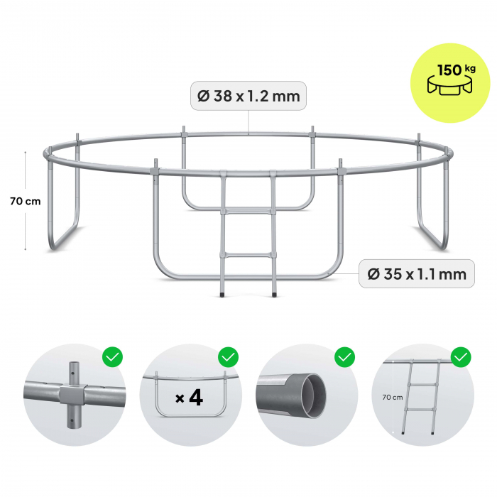 Trambulina copii 312 cm de exterior ZIPRO Jump Pro, cu plasa de protectie interna [2]