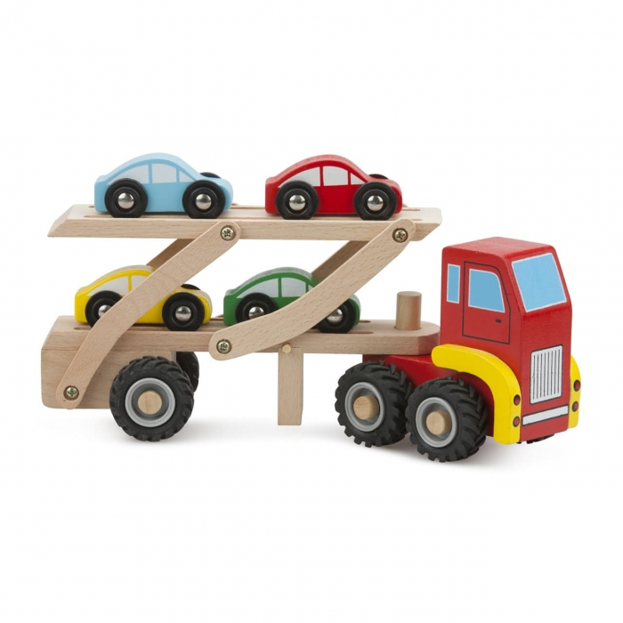 Transportor masini din lemn, New Classic Toys, 1-2 ani + [2]