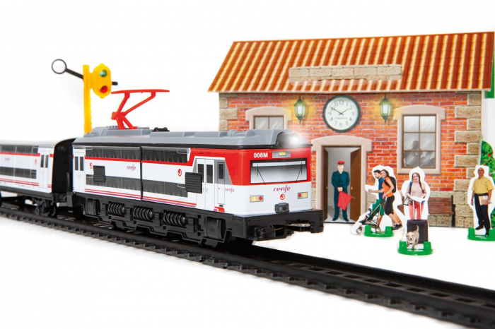 Trenulet electric calatori Cercanias RENFE 451 metalic, cu lumina si sapca conductor tren, Pequetren, 2-3 ani + [3]