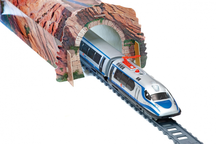 Trenulet electric High Speed cu statie, indicator de sina si tunel, Pequetren, 2-3 ani + [7]
