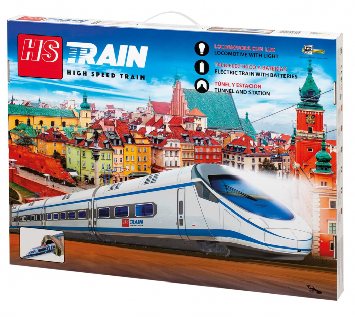 Trenulet electric High Speed cu statie, indicator de sina si tunel, Pequetren, 2-3 ani + [3]