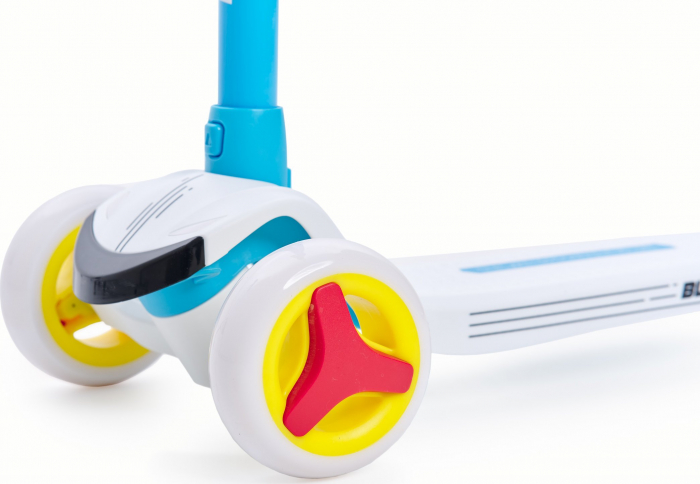 Trotineta cu 3 roti copii BlackWheels BLINK Albastra, cu inaltime reglabila, roata diametru 200 mm [7]