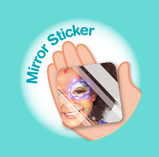 Trusa make-up pictura fata cu sabloane incluse - sase culori non-alergice - curcubeu si stele [3]