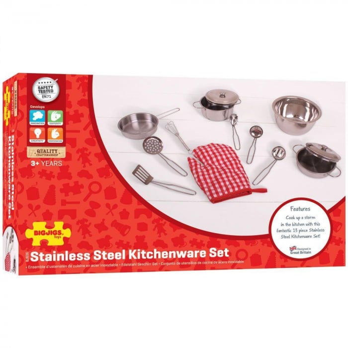 Vasele si ustensilele bucatarului, BIGJIGS Toys, 2-3 ani + [2]
